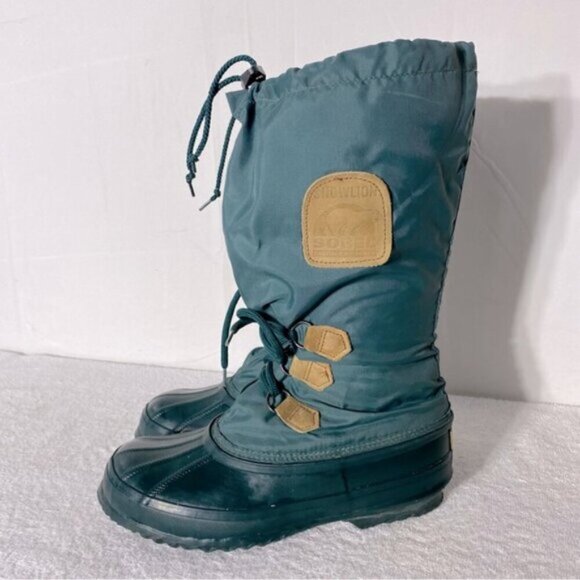 Vintage Sorel Snowlion Green Mid Calf Insulated Winter Boots Snow Boots 8 - Picture 3 of 15